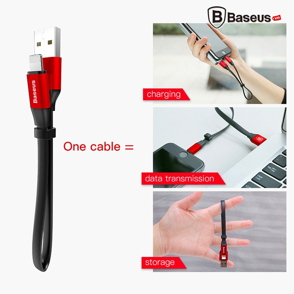 Cáp sạc 23cm Baseus Iphone Lightning - Dùng cho pin dự phòng - Nhỏ gọn - Sạc nhanh - Bảo Hành Chính Hãng