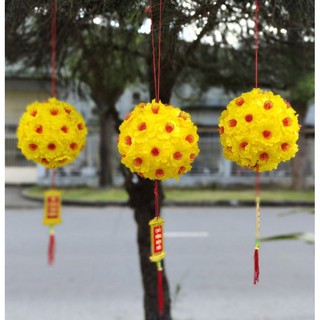 [Tết Tân Sửu] Quả cầu hoa Cúc handmade trang trí tết
