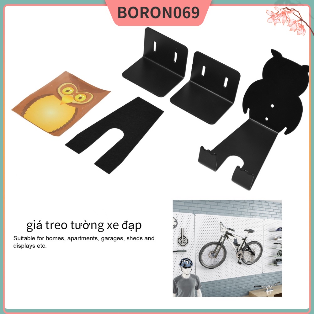 Giá đỡ xe đạp treo tường Cài đặt đơn giản Hình dạng con cú bằng thép carbon cho nhà để căn hộ trong Boron069