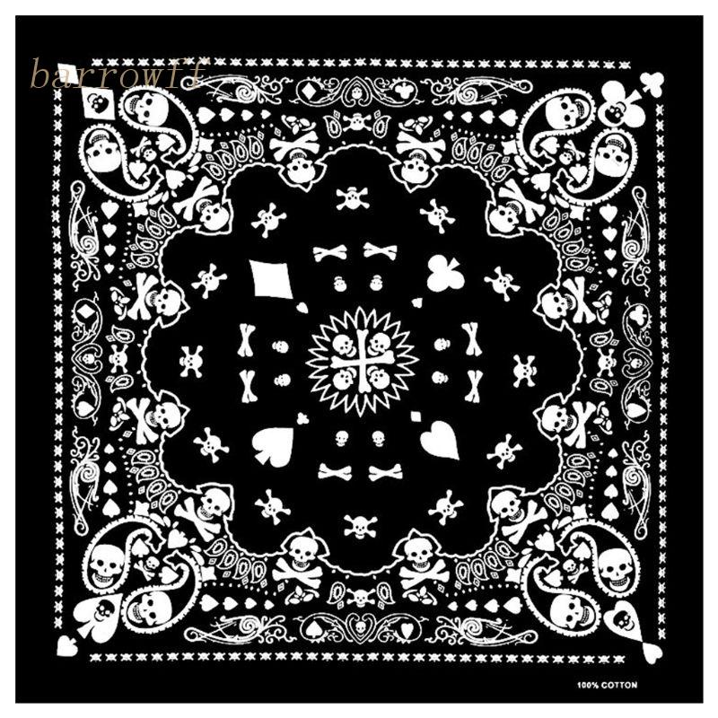 Khăn Trùm Đầu Vuông 55x55cm In Họa Tiết Đầu Lâu Phong Cách Harajuku Hip Hop Cho Nam Và Nữ
