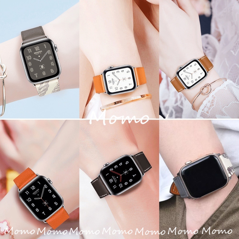 Dây Đeo Bằng Da Sang Trọng Cho Đồng Hồ Thông Minh Smart Watch Series 7 6 SE 5 4 3 2 45mm 41mm 42mm 44mm 40mm IWatch 6 5 4