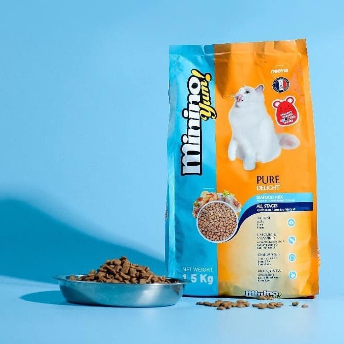 Thức ăn mèo vị hải sản Minino yum - 350g/túi
