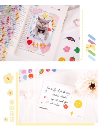 1 Pcs Cute Sticker Glitter Stickers Diary Scrapbook Decor