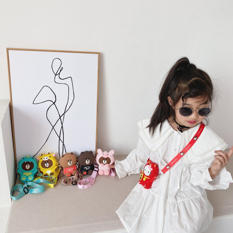 Túi đeo chéo hình gấu dễ thương cho bé gái