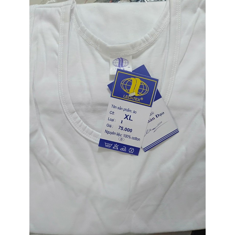 Aó thun Lót Nam LEDATEX trắng thun lạnh 3 lỗ và cộc tay chất cotton Dầy mát Đẹp Hàng Việt Nam Chất Lượng Cao.