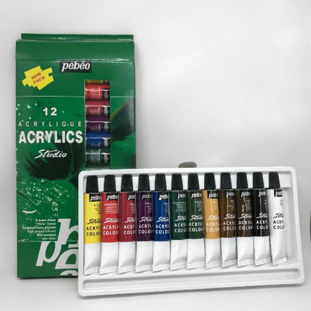 Màu Vẽ Acrylic, Sơn Dầu Pebeo Pháp, Mont Marte(1vĩ 12màu)