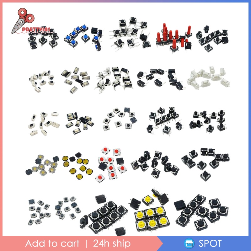 [Prettyia1] 25 Giá Trị Nút Nhấn Bằng Nút Micro Mini DIY