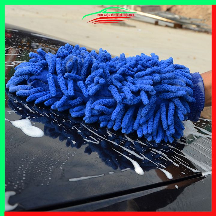 Găng tay lau rửa xe sợi microfiber hai mặt chuyên dùng vệ sinh nhà cửa ô tô xe máy