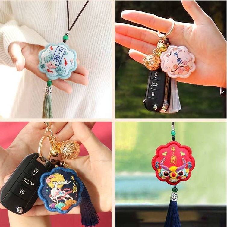 DIY Bộ Kit Cần thêu tay Phụ Kiện Làm Đồ Trang Trí Xe Ô Tô túi nước hoa Trang trí treo Truy cập, dây chuyền điện thoại