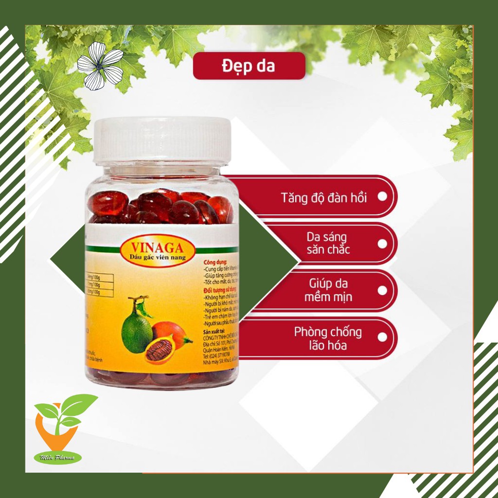 Dầu Gấc Vinaga DHA chiết xuất từ tinh dầu gấc giúp sáng mắt đẹp da | Thế Giới Skin Care