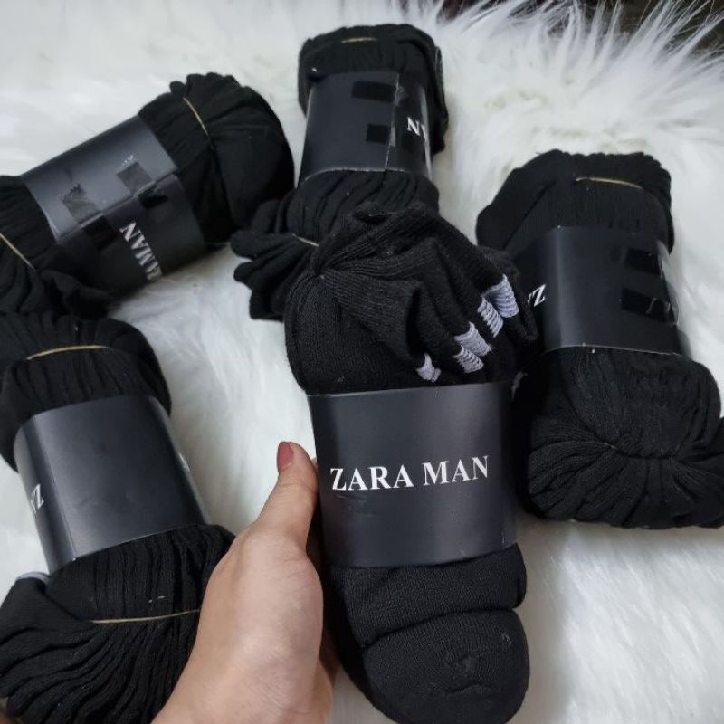 Set 10 đôi tất nam Zara Men cổ ngắn màu đen