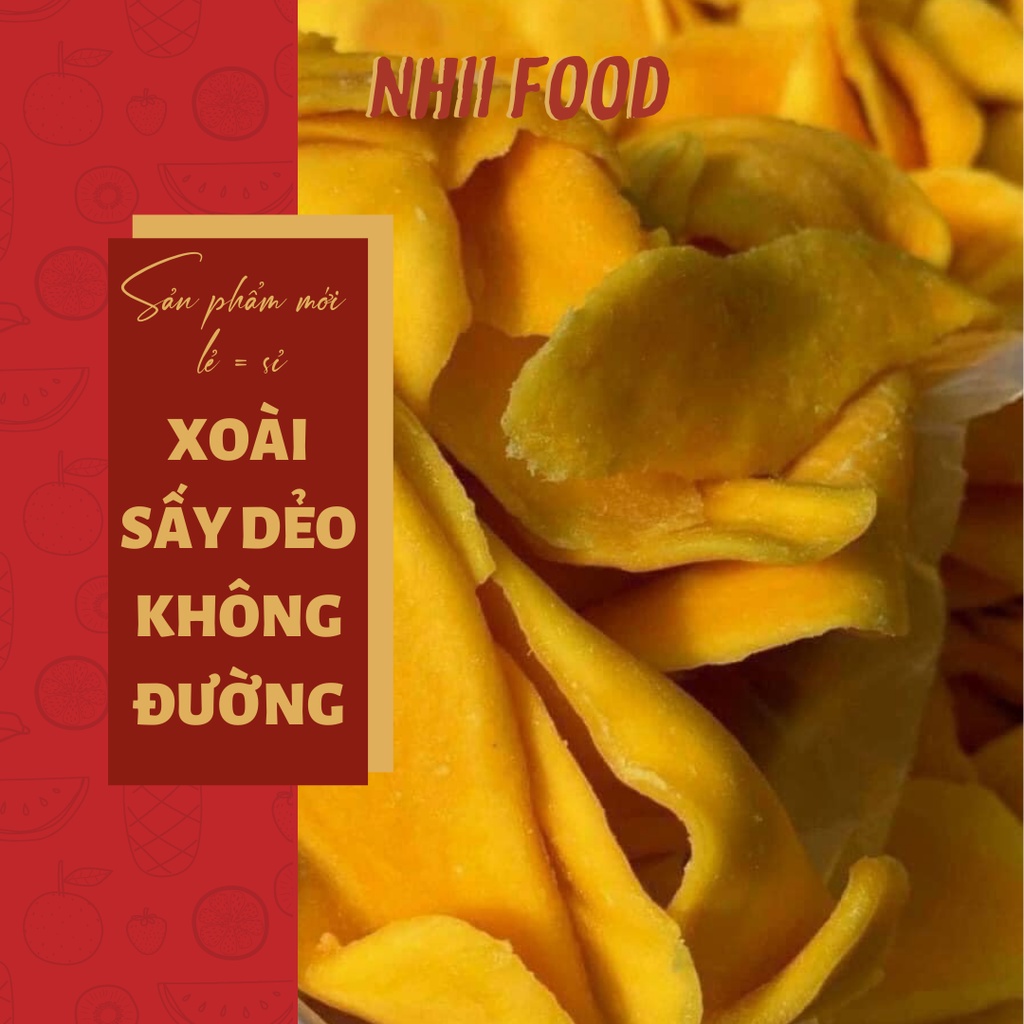 500GR Xoài sấy dẻo không đường, Xoài sấy dẻo loại 1 NHII FOOD thực phẩm sạch nhà làm