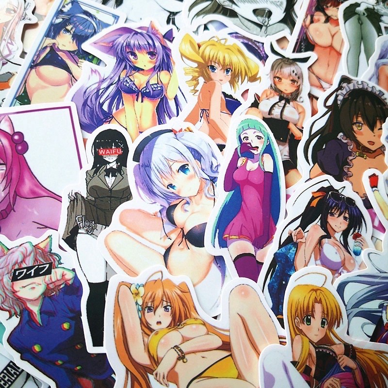 10 Sticker dán sexygirl anime không trùng mẫu chống thấm nước cực hot