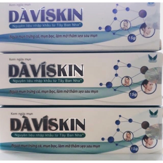 [Chính Hãng] kem ngừa mụn DAVISKIN. Nguyên liệu nhập khẩu từ Tây Ban Nha