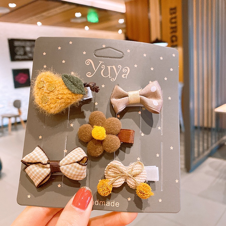 Set 5 kẹp tóc mũ cài vương miện công chúa phong cách Hàn QUốc dễ thương cho bé.