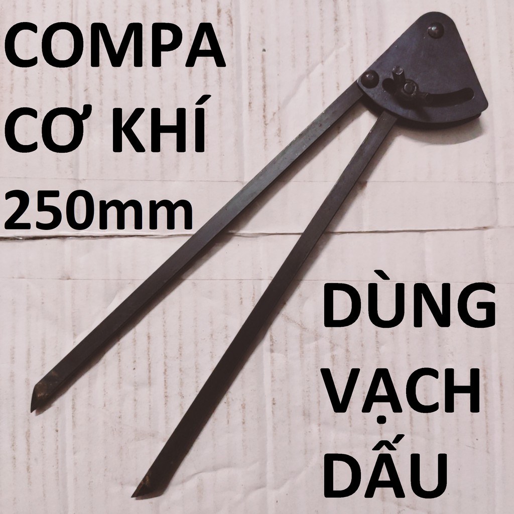 Compa cơ khí 250mm, vạch lấy dấu, đầu gắn hợp kim