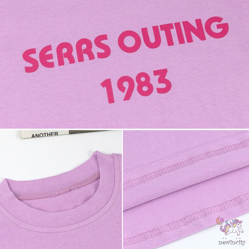 Áo Thun Tay Ngắn In Chữ Đơn Giản Phong Cách Hàn Quốc Cho Bé Gái