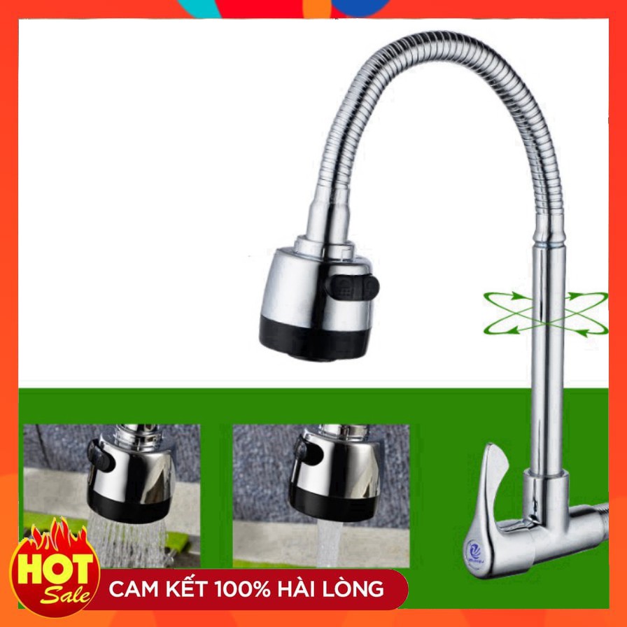 Vòi rửa bát, rửa chén lạnh cắm tường dây xoắn 2 chế độ nước VRB 905 - Hàng GIORMANI bảo hành 12 tháng