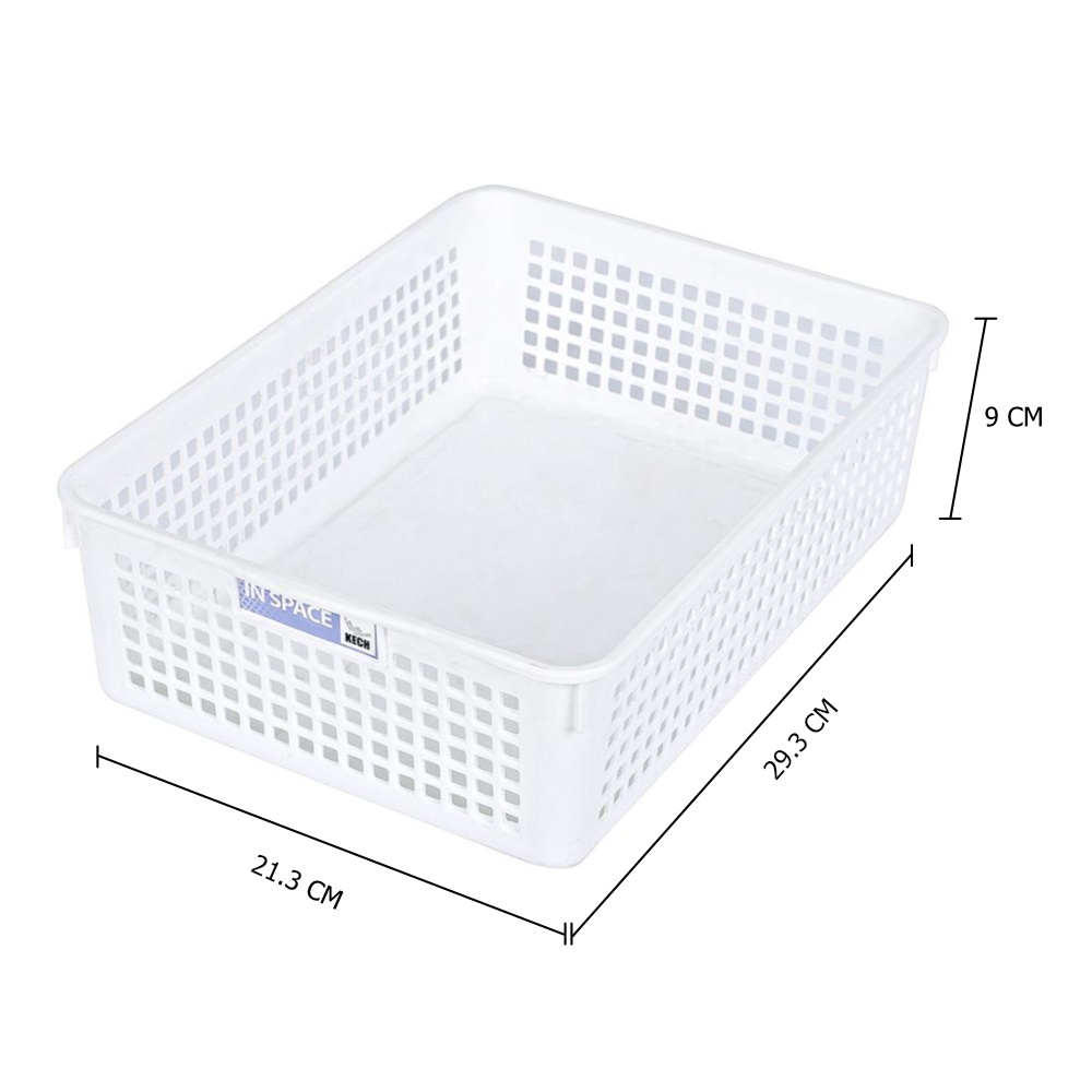 HomeBase KECH Rổ nhựa dùng trong nhà bếp Thái Lan 5181 W21.3xD29.3xH5.9cm màu trắng