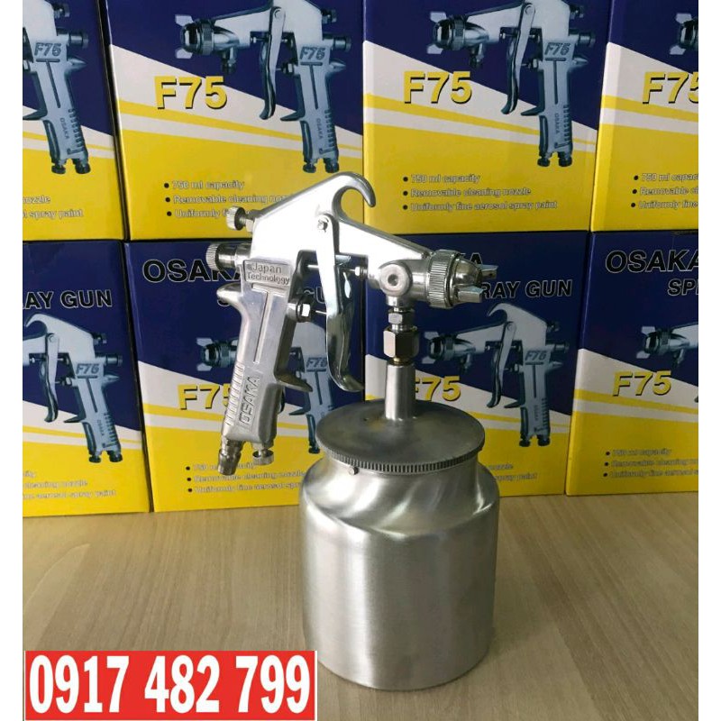 SÚNG PHUN SƠN DẦU SƠN PU F75 OSAKA BÌNH DƯỚI 750ml