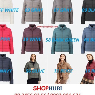 Áo lông vũ Nữ không mũ siêu nhẹ vải chịu mưa UNIQLO Nhật 2019