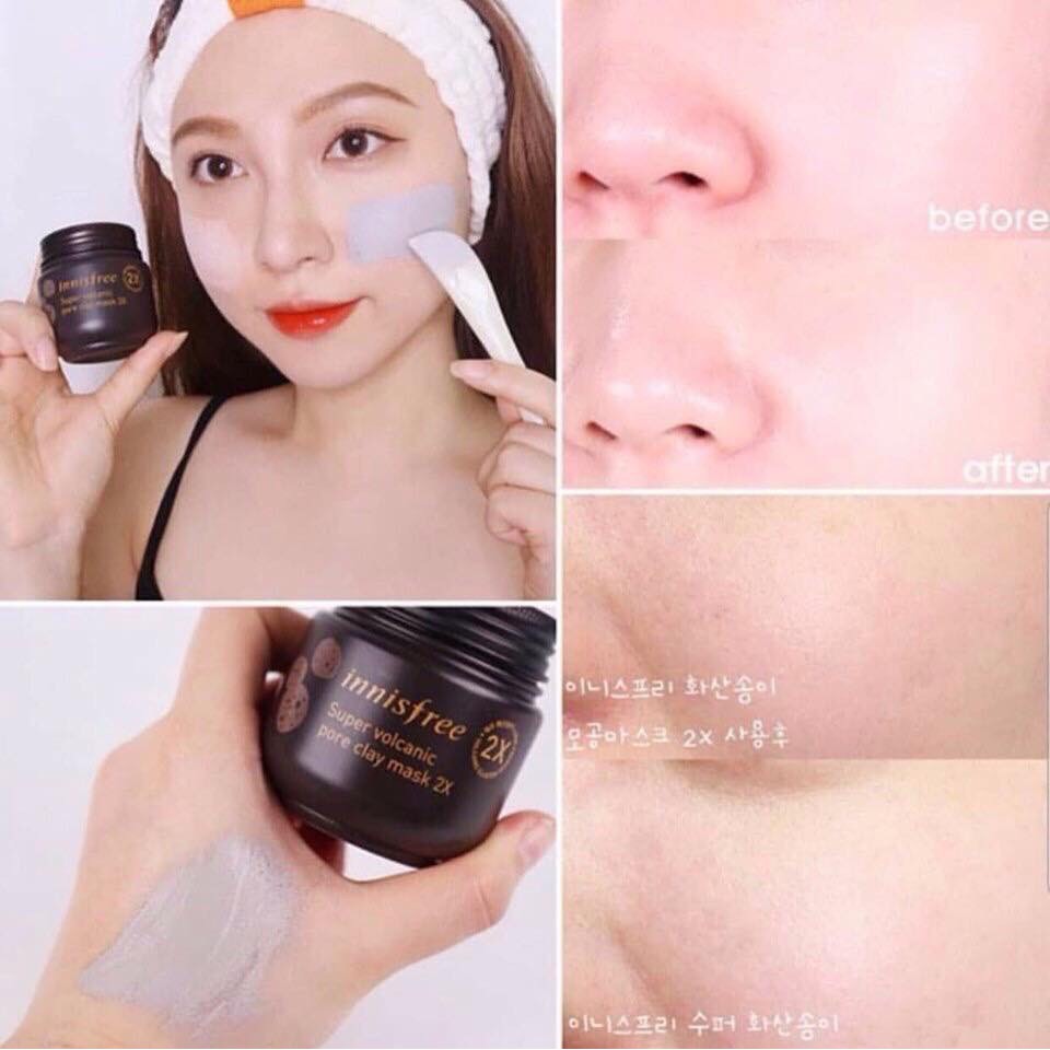 MẶT NẠ ĐẤT SÉT INNISFREE SUPER VOLCANIC PORE CLAY MOUSSE MASK