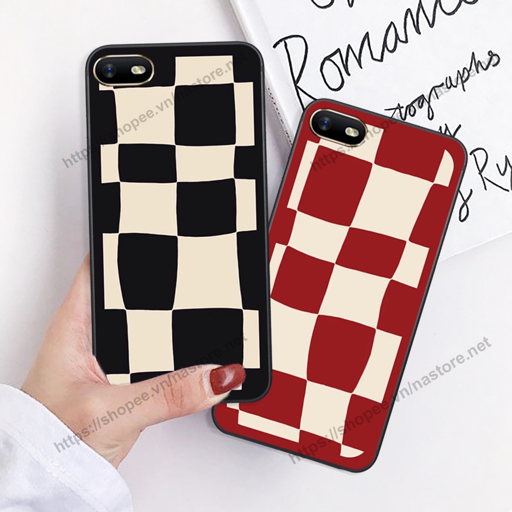 Ốp lưng Oppo A3s / A1k / Realme C1 / Realme C2 mặt cười, họa tiết caro đơn giản đẹp cute