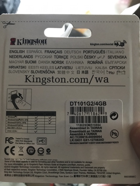 USB KINGSTON 2GB,4G,8G,16G, 32B 2.0 BH 1 NĂM