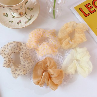 Dây Buộc Tóc, Cột Tóc Scrunchies Tone Vàng CT002