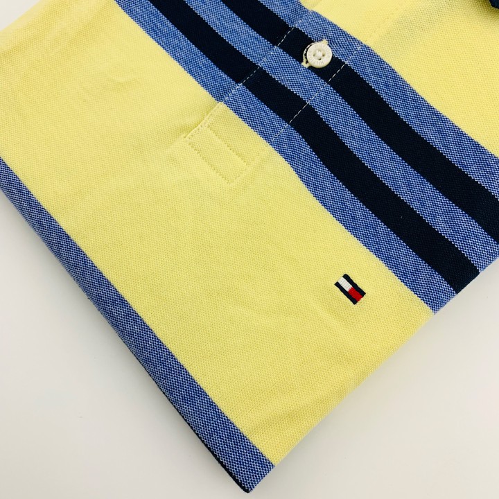 Áo thun ngắn tay Tommy Hilfiger Slim Fit Coupe Etroite Striped Polo Shirt - Yellow