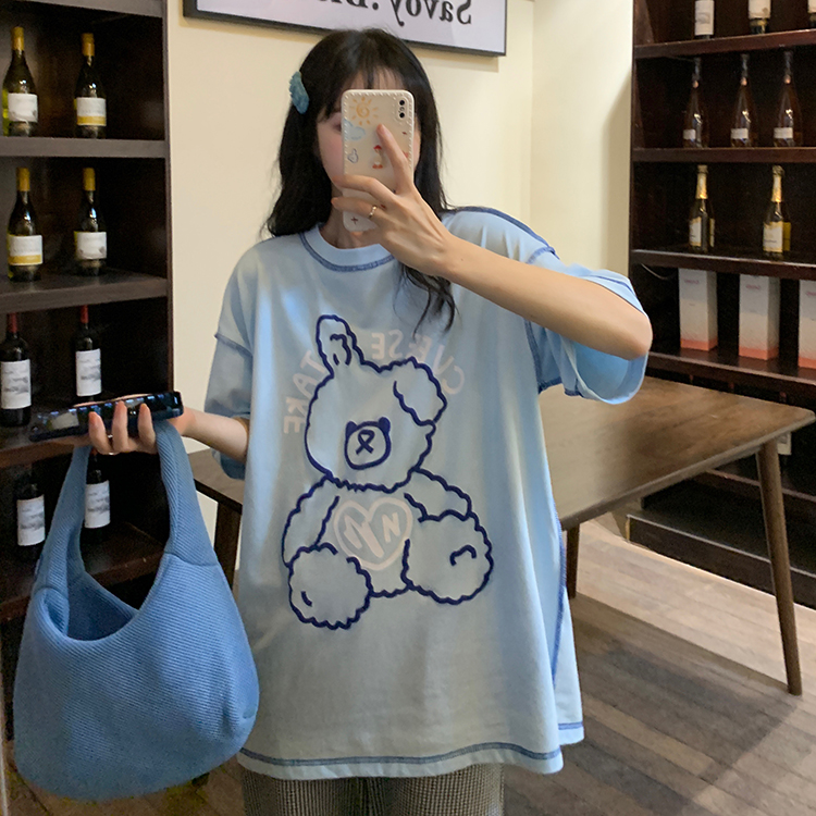 Áo Thun Ngắn Tay In Chữ Nhiều Màu Cho Nữ