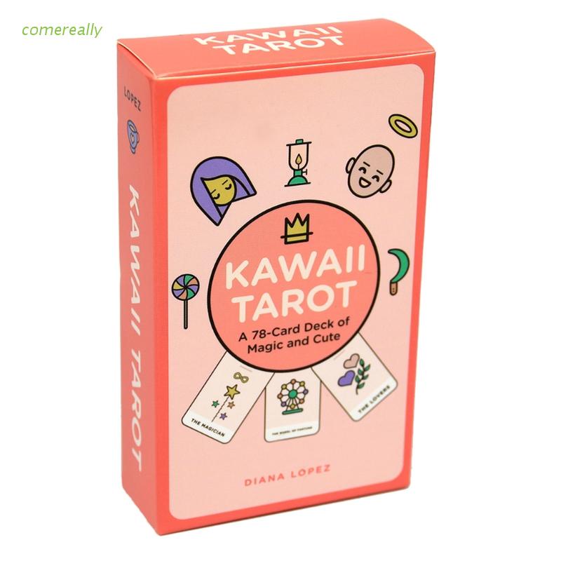 Bộ bài tarot 78 lá kawaii in họa tiết dễ thương chữ tiếng Anh