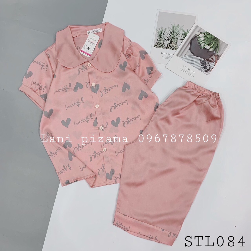 Bộ pizama lụa ngố bộ pijama lửng lụa sattin mặc nhà siêu xinh, mềm mịn, thoáng mát cho nàng diện mặc nhà