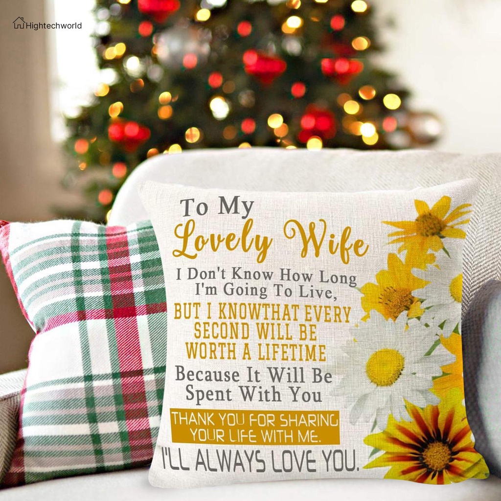 Hightechworld Valentines Pillow Cases 18x18 inch, Cotton Linen Letters Cushion Covers