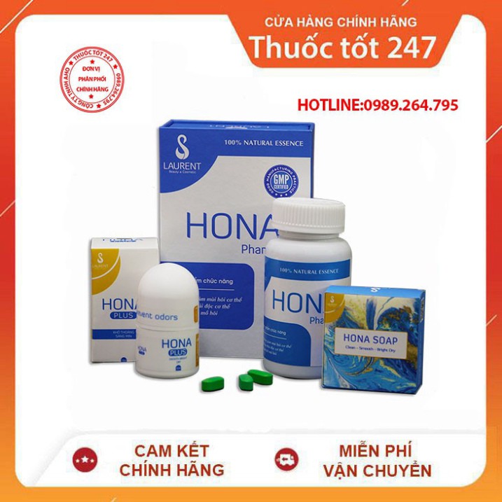 ✅(TẶNG Xà phòng diệt khuẩn) Combo Viên uống Hona + Lăn khử mùi Hona Plus [Freeship] ❤️