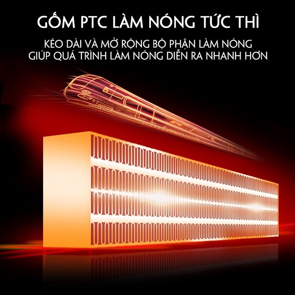 Quạt sưởi gốm, Máy sưởi gốm PTC Yasuky tốt cho bé không sử dụng đèn không khô da YK-380, Hàng Chính Hãng