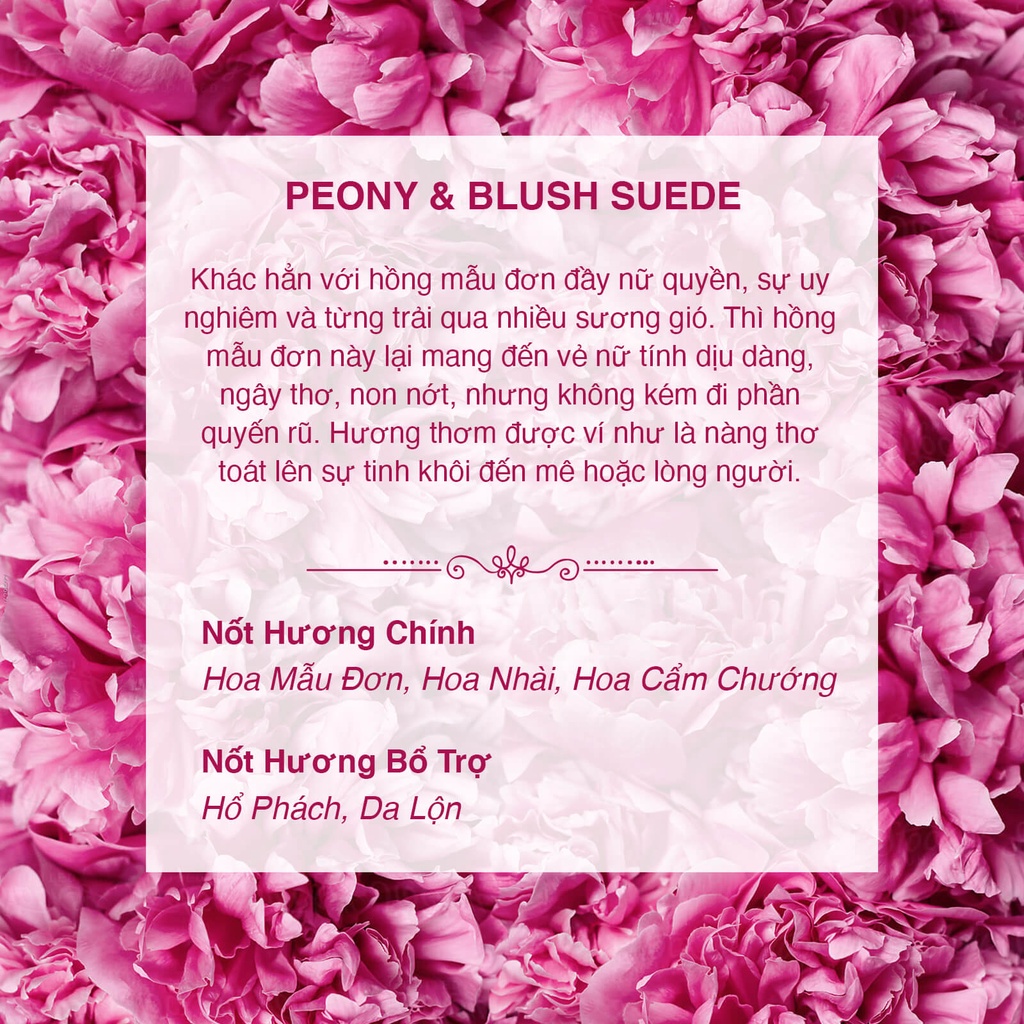 Tinh Dầu Thơm Nomad xông thơm phòng, khử mùi, làm nến thơm - Peony & Blush Suede