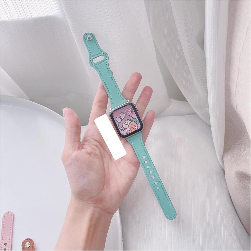 Dây da Apple watch bản nhỏ khóa gài cho nữ full series từ 7/6/5/4/3/2 kích thước 38/40 mm 42/44mm