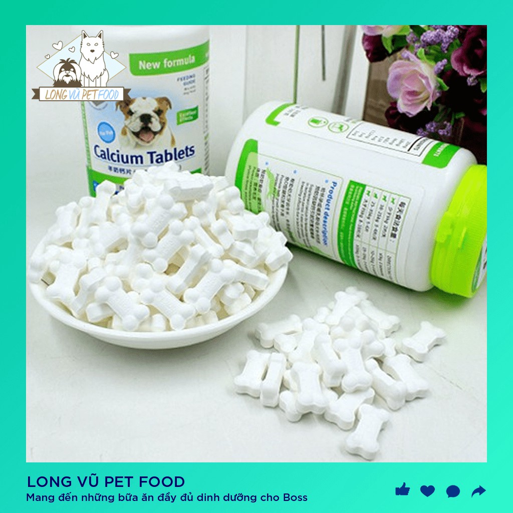 1 viên Canxi sữa dê thơm miệng sach răng - Long Vũ Pet Food