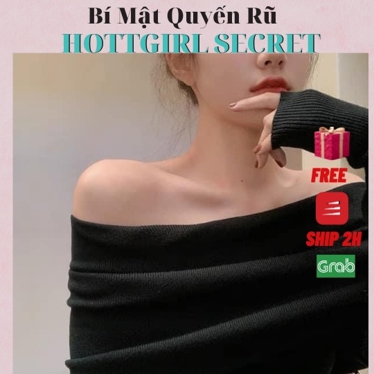 Áo len trễ vai form rộng đủ size Hottgirlshop,áo bẹt vai tay dài phong cách Hàn Quốc