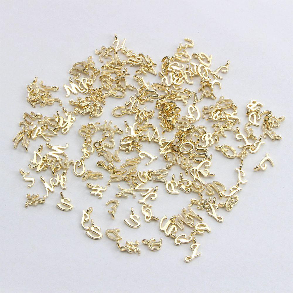 ROSE Set 26 / 52 / 156 Móc Khóa Hình Chữ Cái Màu Vàng
