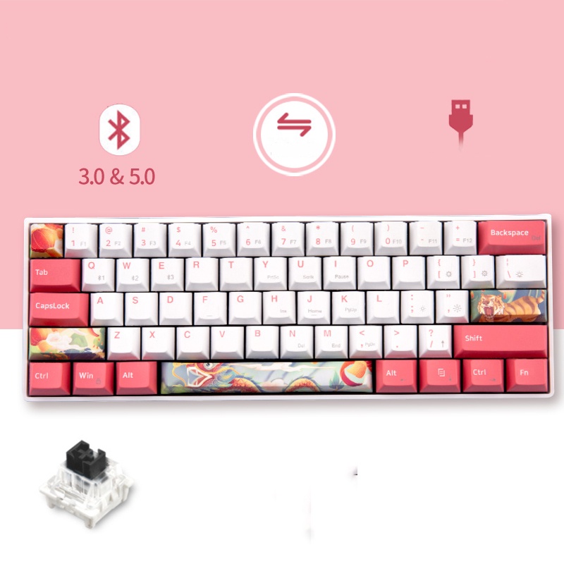 Bàn phím cơ không dây Dual Mode Newmen GM610Dy (MX Hotswap, Bluetooth 5.0, Layout Mac &amp; Win, Keycap PBT Cherry Profile )
