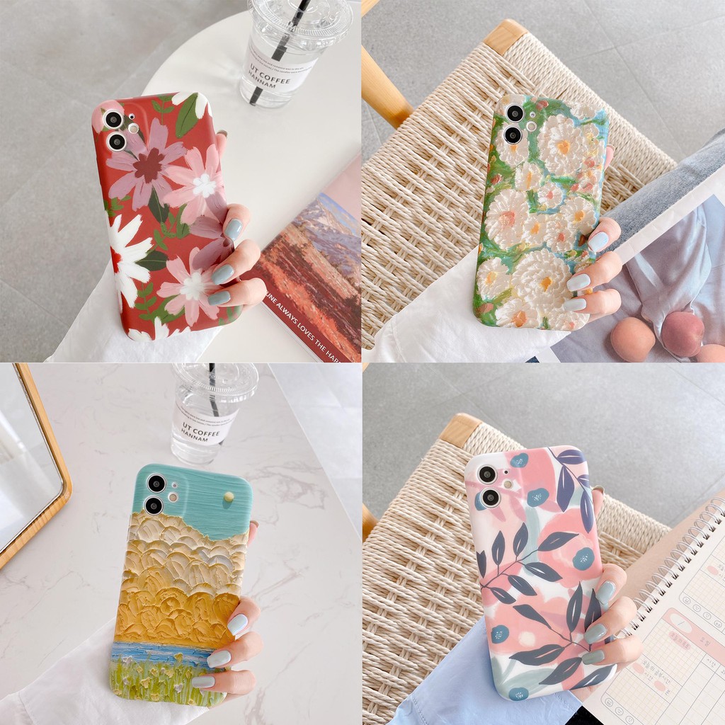 Ốp điện thoại dẻo họa tiết hoa kết hợp màu sắc cho iPhone 12 Pro Max 12 Mini SE 2 2020 11 11 Pro XS Max 6 S 6S 7 8 Plus | BigBuy360 - bigbuy360.vn