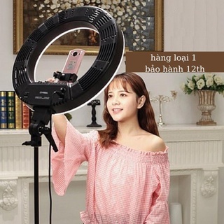 Đèn livestream chiếu sáng, chụp hình, makeup size 26cm có điều khiển kèm kẹp điện thoại