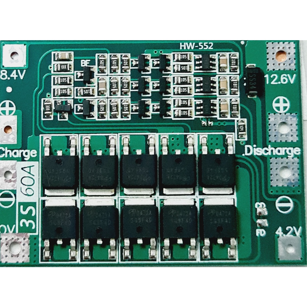 Mạch pin 3s 12V sạc xả cân bằng 40-60A bảo vệ pin lithium-ion, dùng cho pin 18650,21700 và các loại pin lithium khác