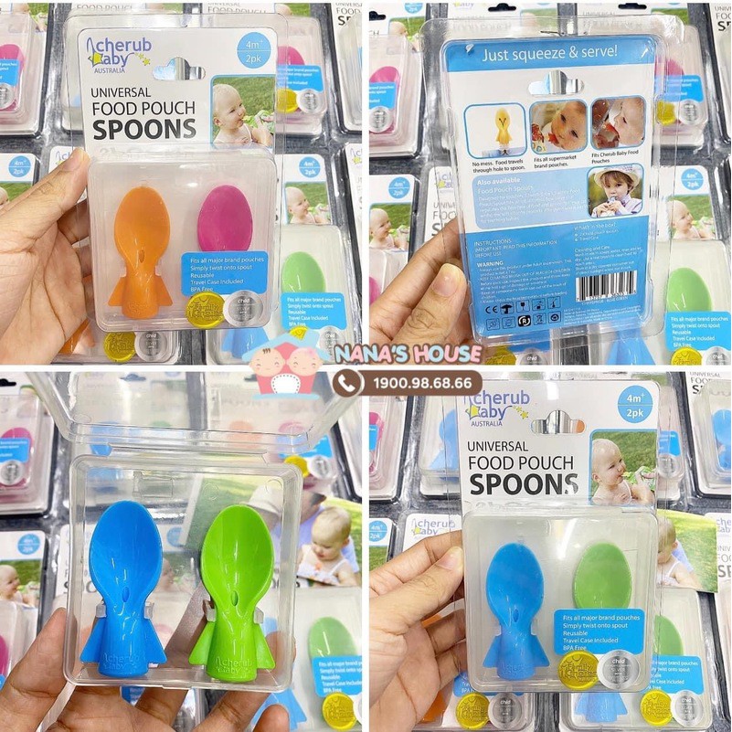 Thìa gắn túi ăn dặm Cherub Baby Úc