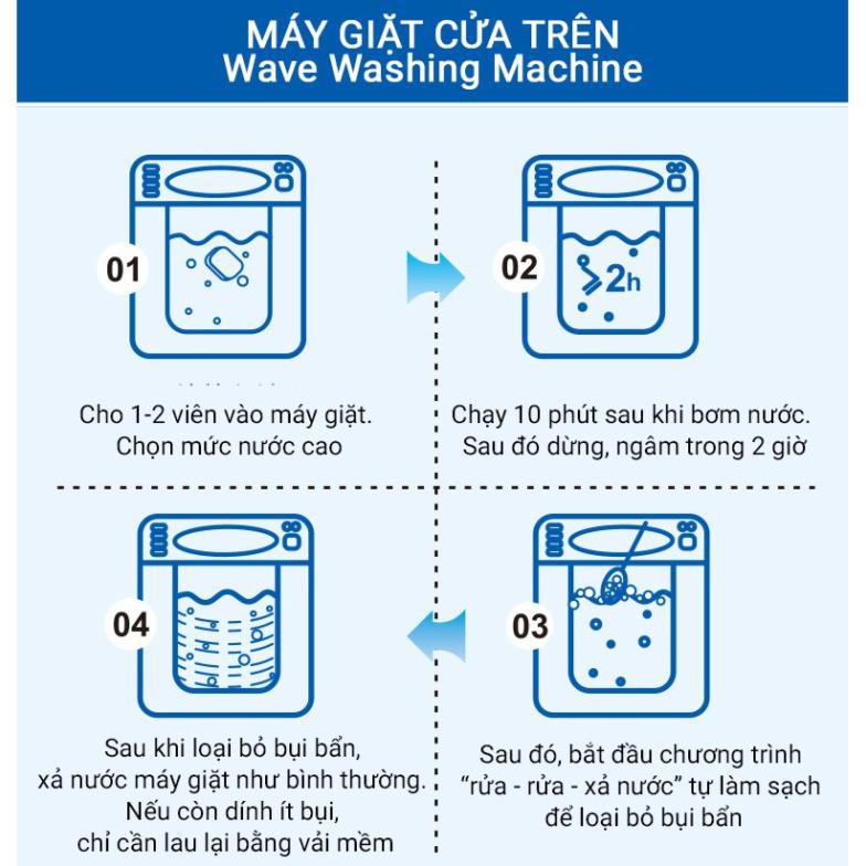 Viên Tẩy Máy Giặt Đa Năng  ,Hộp 12 viên Vệ Sinh Cặn Bẩn Lồng Máy Giặt ✨Gia dụng thông minh Tẩy Cặn Máy Giặt✨TMG