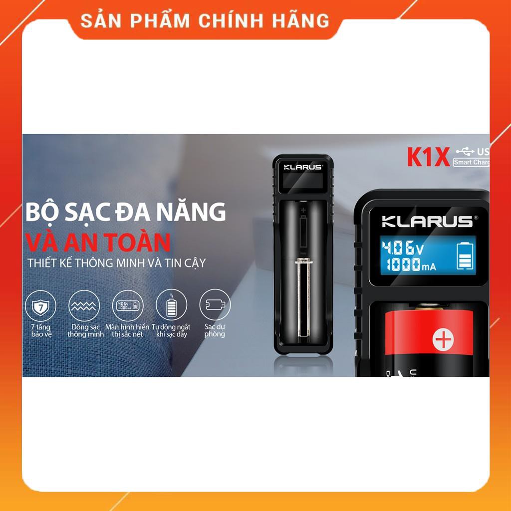 [HÀNG CHÍNH HÃNG] Sạc pin Đa Năng KLARUS K1X có màn hình hiển thị sắc nét, tương thích với nhiều loại pin khác