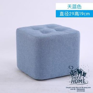 Ghế đôn chân gỗ bọc nỉ cao cấp - Ảnh thật