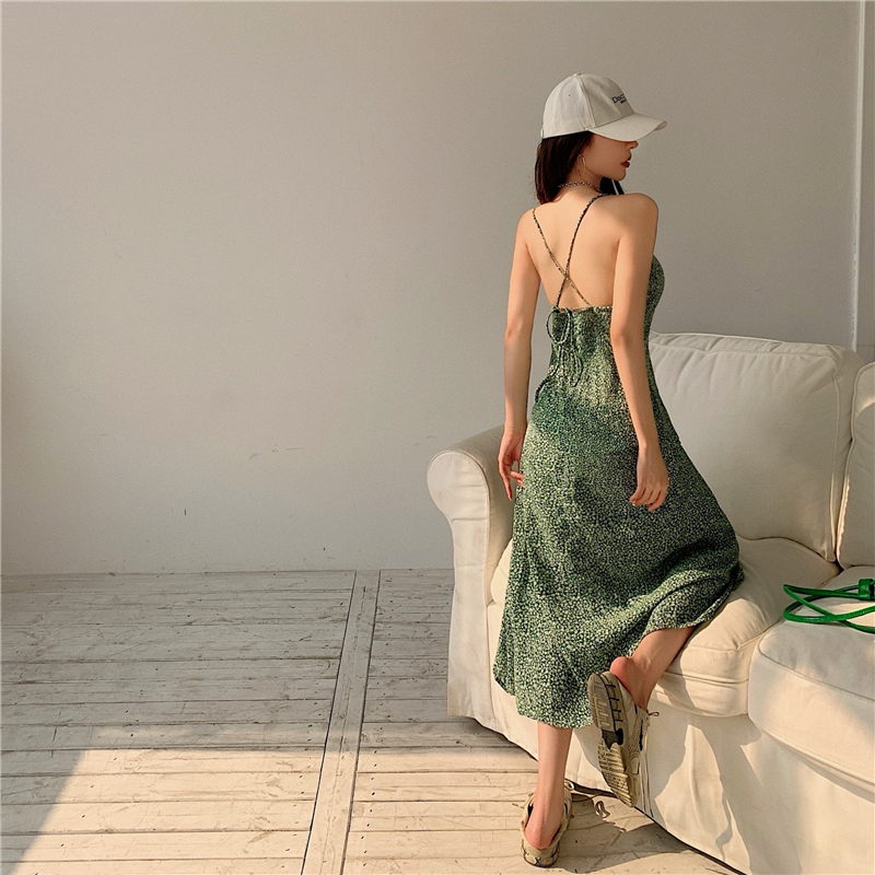 Đầm Maxi không tay xẻ tà họa tiết hoa độc đáo thời trang mùa hè cho nữ